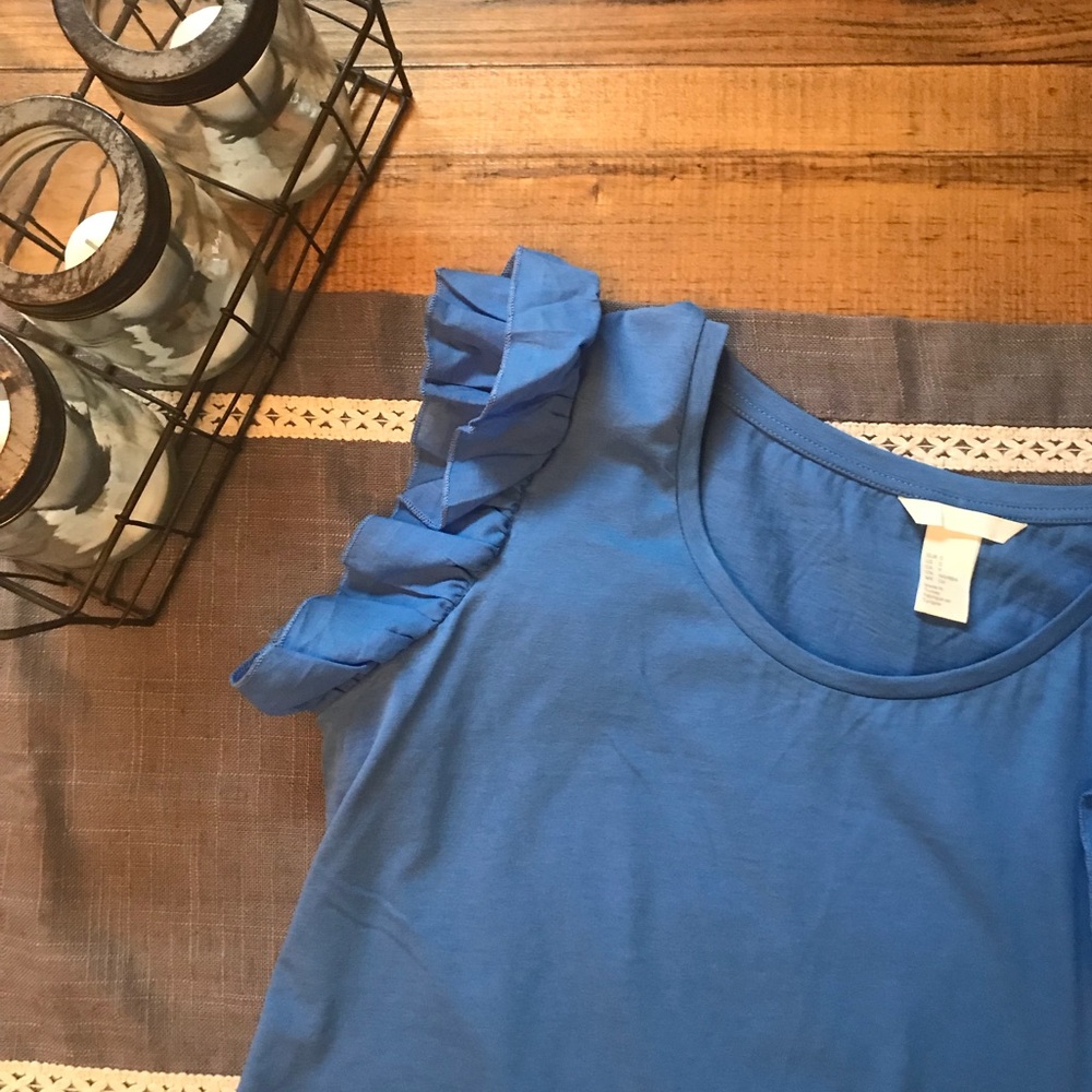 H&M Ruffle Sleeve Sleeveless Tank Top, S